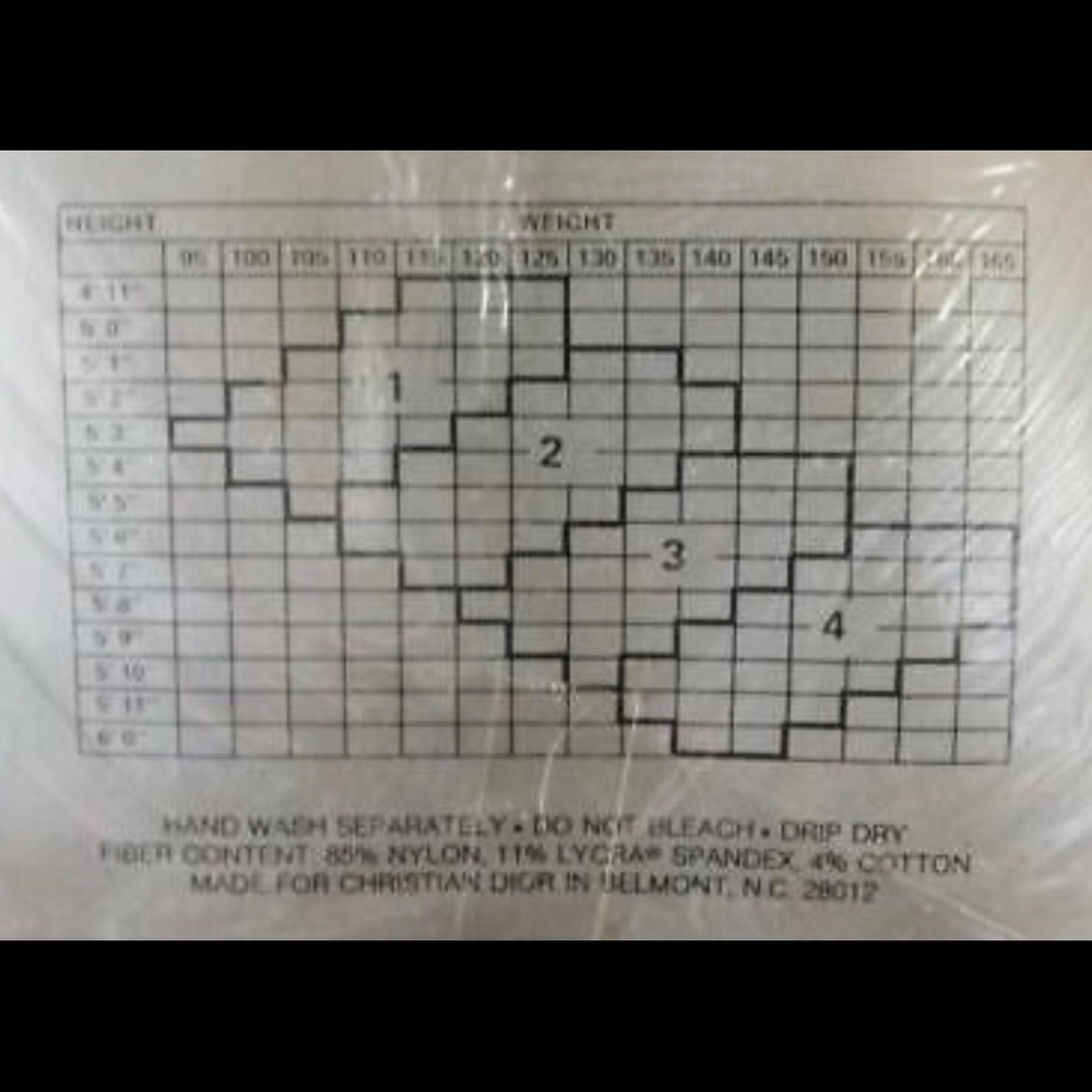 NIP CHRISTIAN DIOR Control Top Sandalfoot Pantyhose Creme Crepe Size 1 (XS / S) - Picture 4 of 5